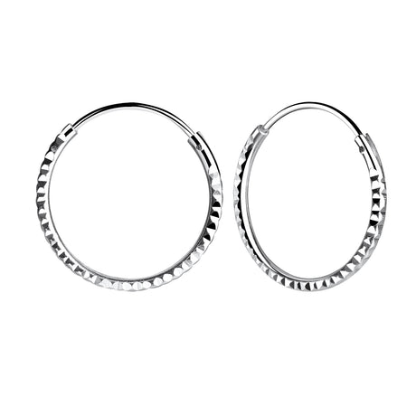 Mintás ezüst karika fülbevaló - 18 mm átmérővel - Ezüstbazár