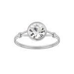 Köves, kötött mintás ezüst gyűrű – 6 mm kővel