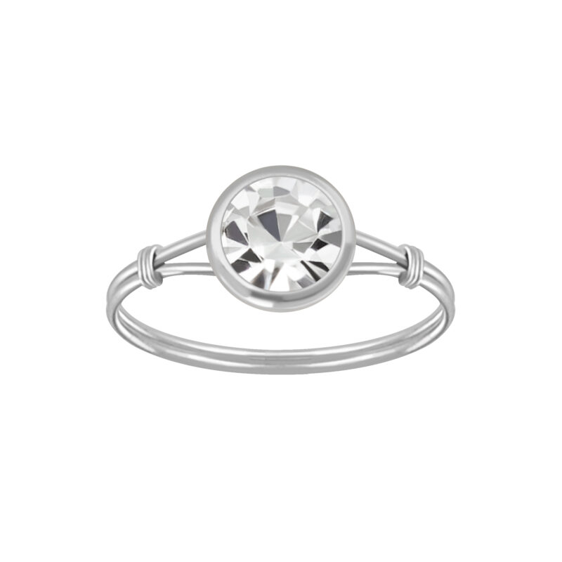 Köves, kötött mintás ezüst gyűrű – 6 mm kővel