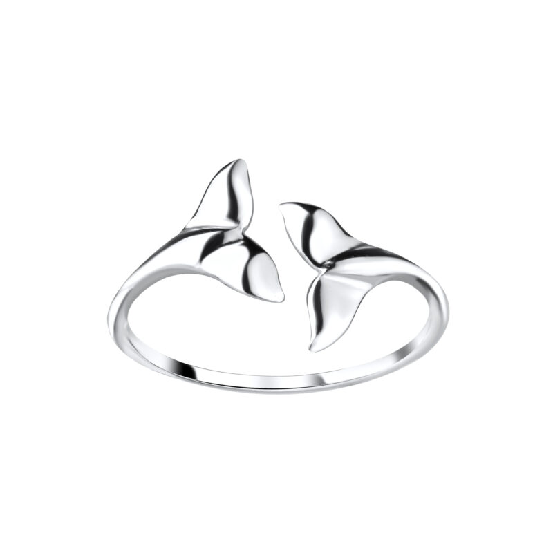 Delfines nyitott ezüst gyűrű