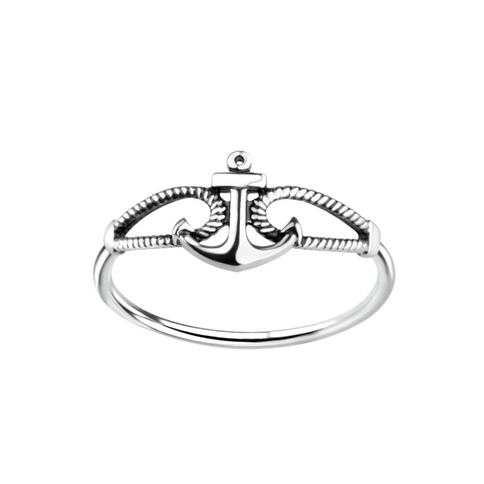 Tengerész horgony ezüst gyűrű